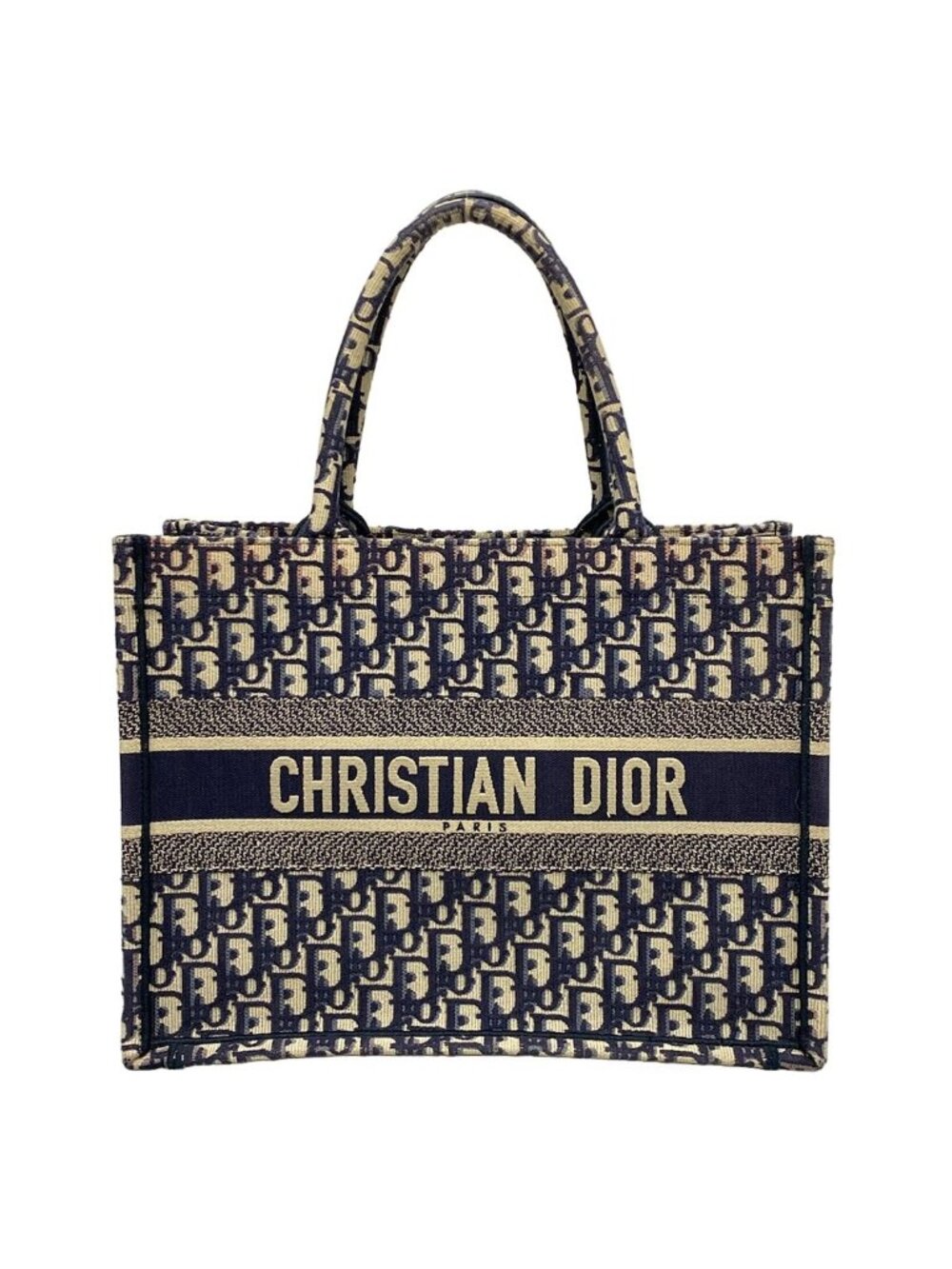 Dior Tote Bag Book Medium Vintage Small Navy Ivory Pink